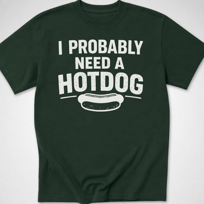 Probably Need a Hotdog — Youth Tee — Forest Green