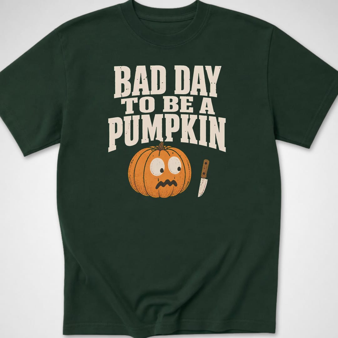 Bad Day to be a Pumpkin — Youth Tee — Forest Green