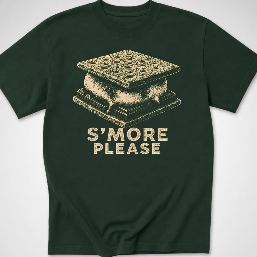 S'more Please — Youth Tee — Forest Green