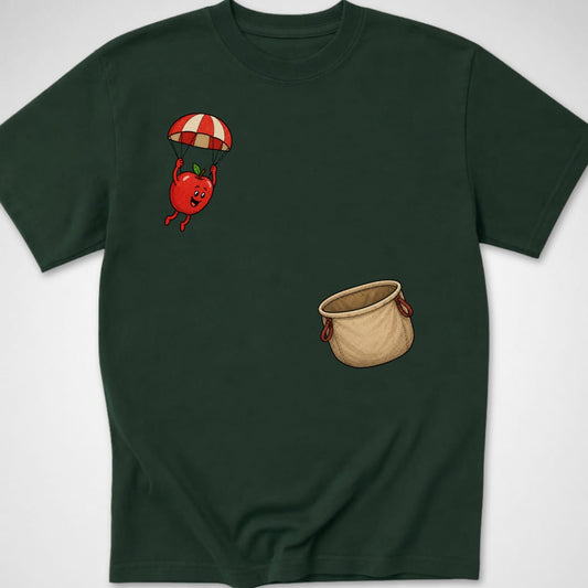 Apple Picking Dive — Youth Tee — Forest Green