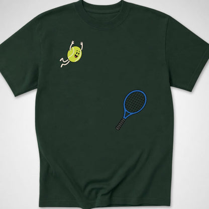 Tennis Dive — Youth Tee — Forest Green