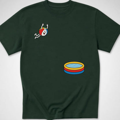 Beach Ball Dive — Youth Tee — Forest Green