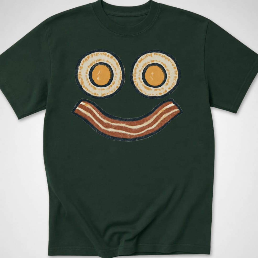 Sunnyside Smirk — Youth Tee — Forest Green