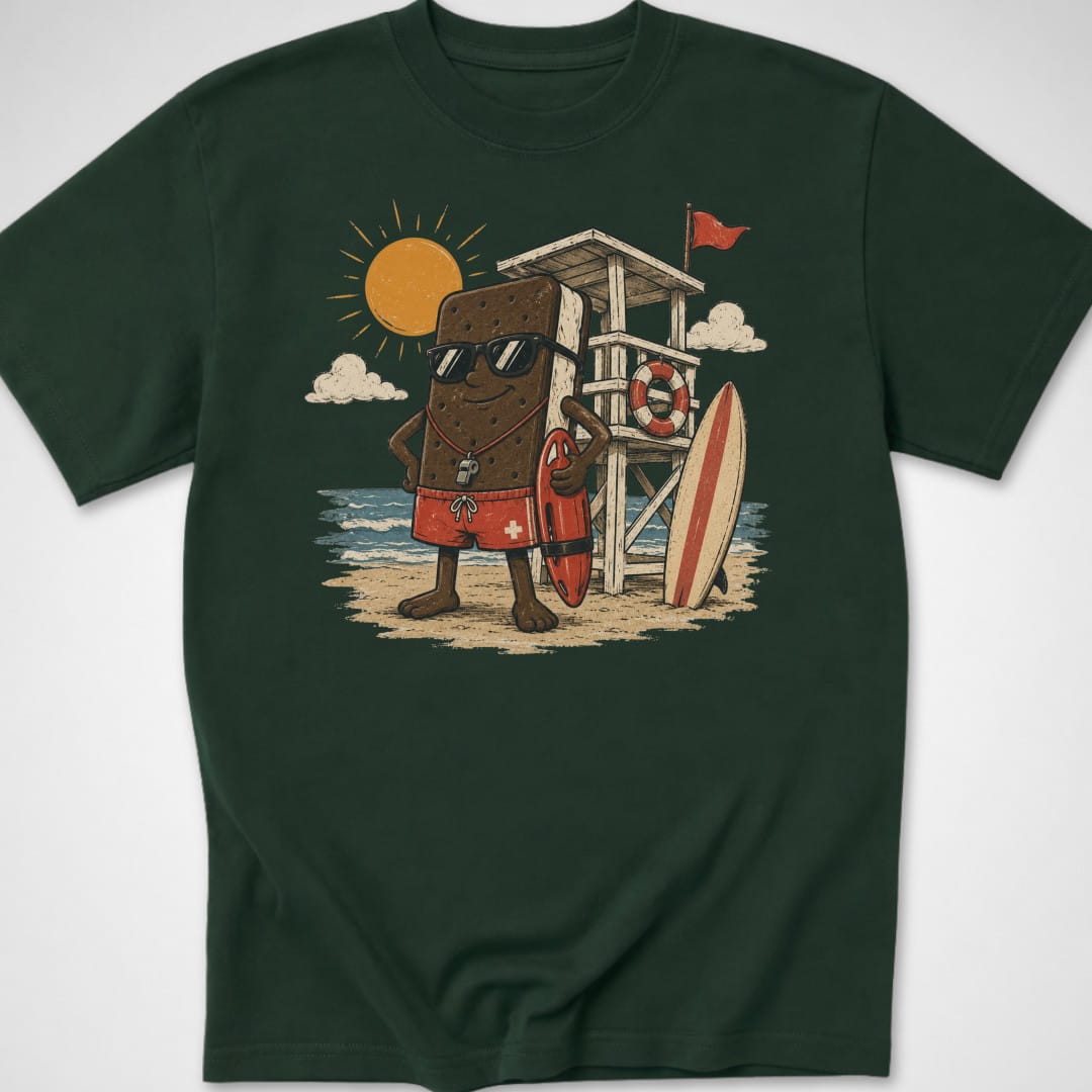 Lifeguard Sandwich — Youth Tee — Forest Green