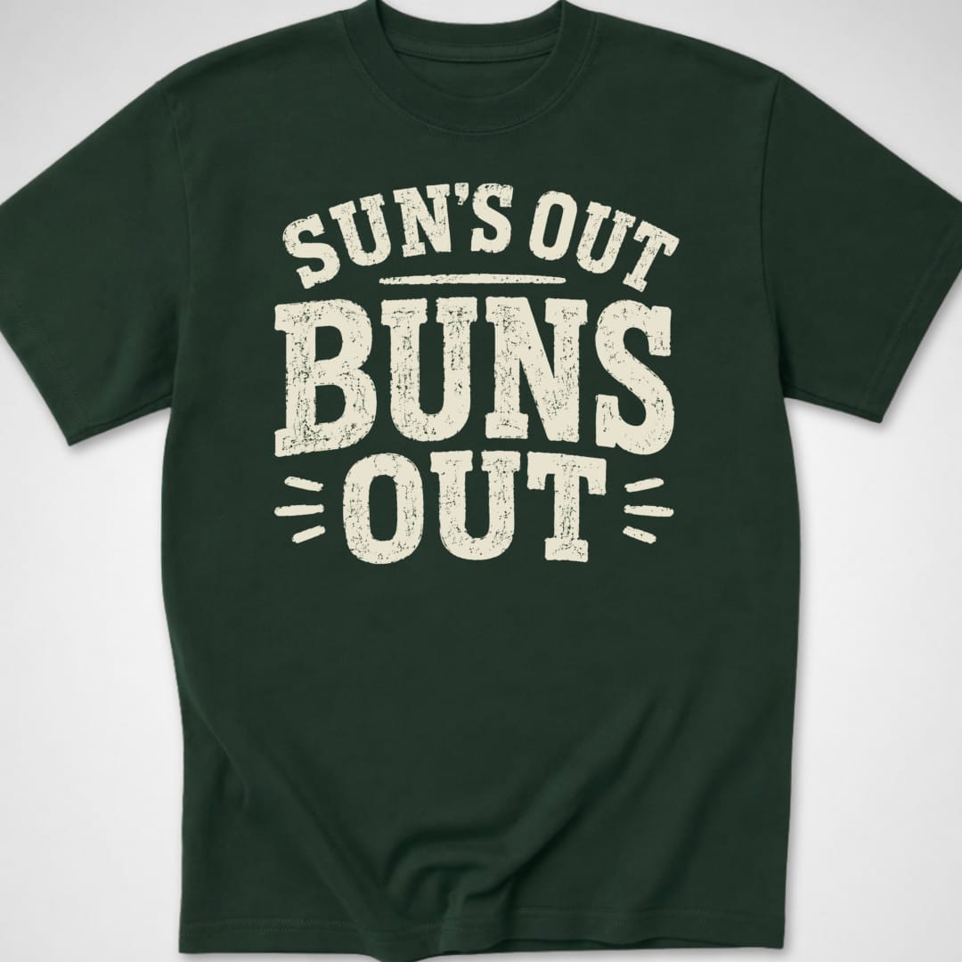 Buns Out — Youth Tee — Forest Green