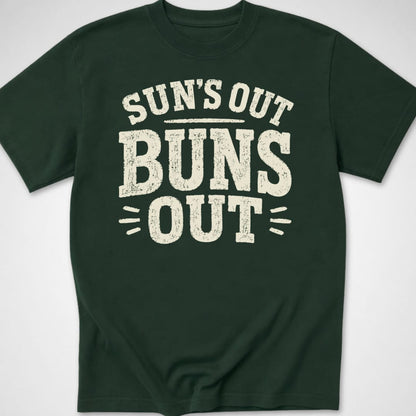 Buns Out — Youth Tee — Forest Green