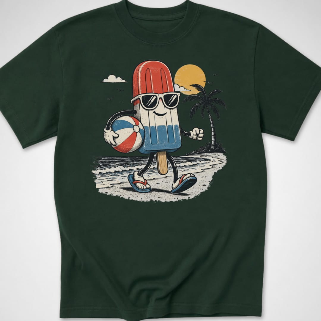 Red, White & Chill — Youth Tee — Forest Green