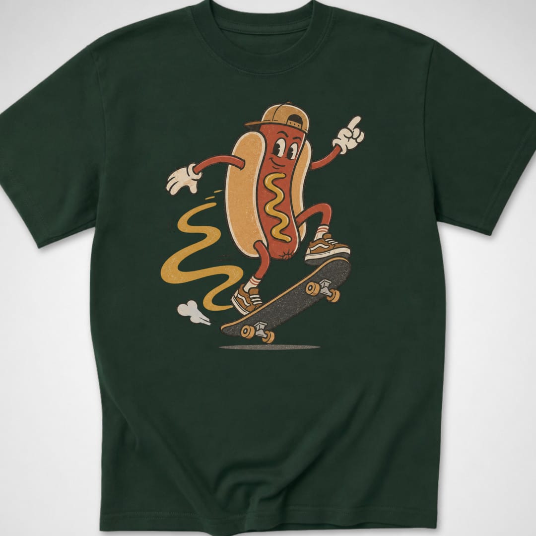 Hotdog Kickflip — Youth Tee — Forest Green