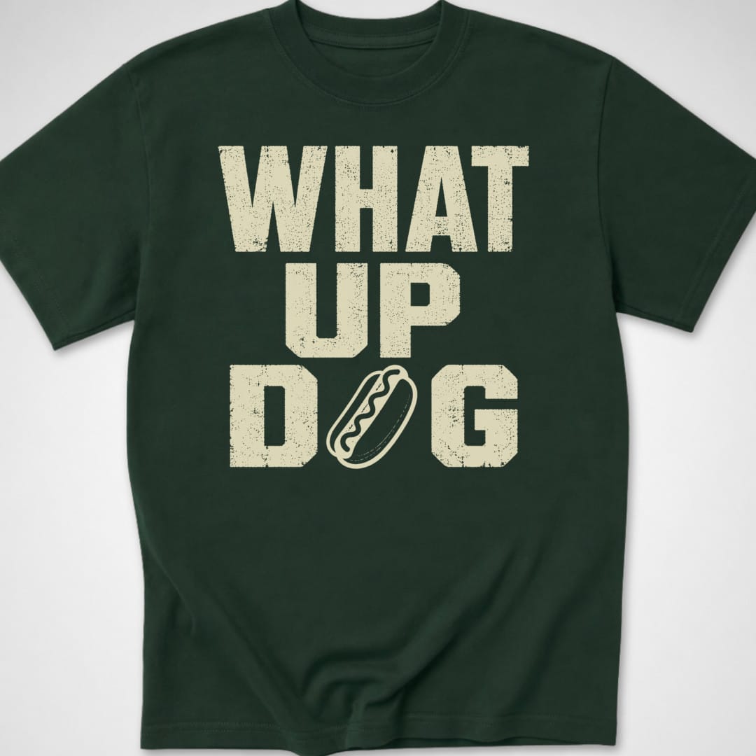 What Up Dog — Youth Tee — Forest Green