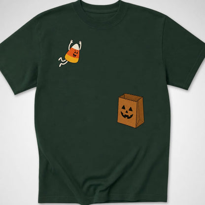 Candy Corn Dive — Youth Tee — Forest Green