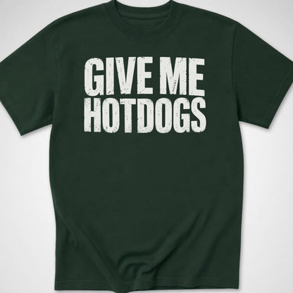 Give Me Hotdogs — Youth Tee — Forest Green