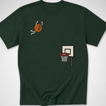 Basketball Dive — Youth Tee — Forest Green