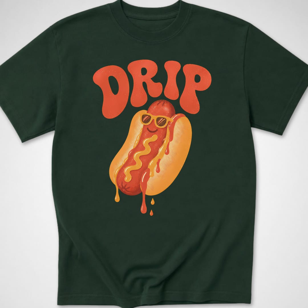 Drip — Youth Tee — Forest Green