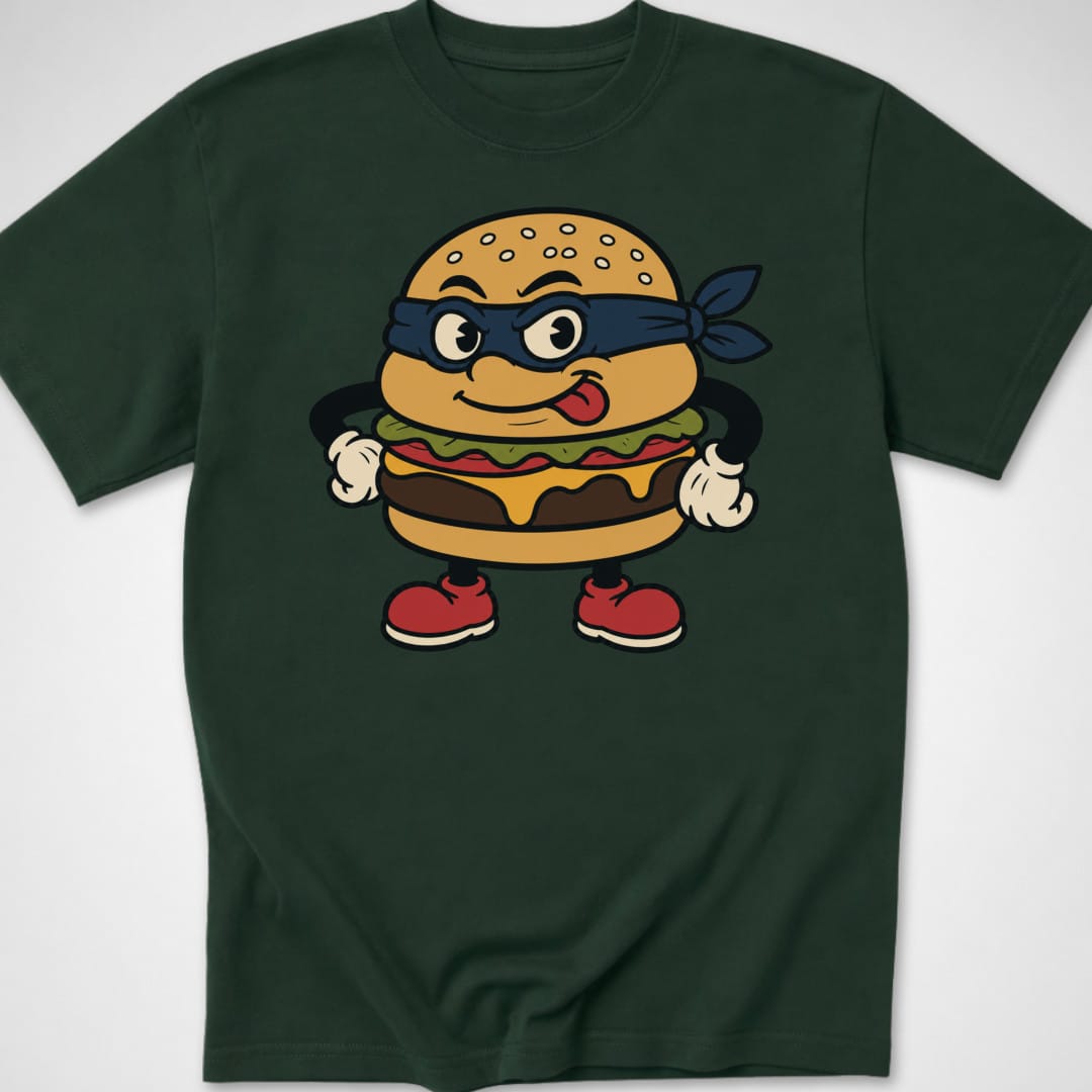 Burger Burglar — Youth Tee — Forest Green