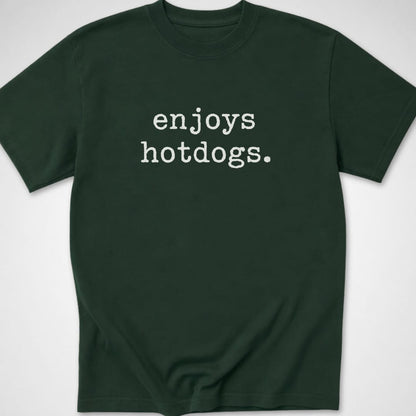 enjoys hotdogs — Youth Tee — Forest Green