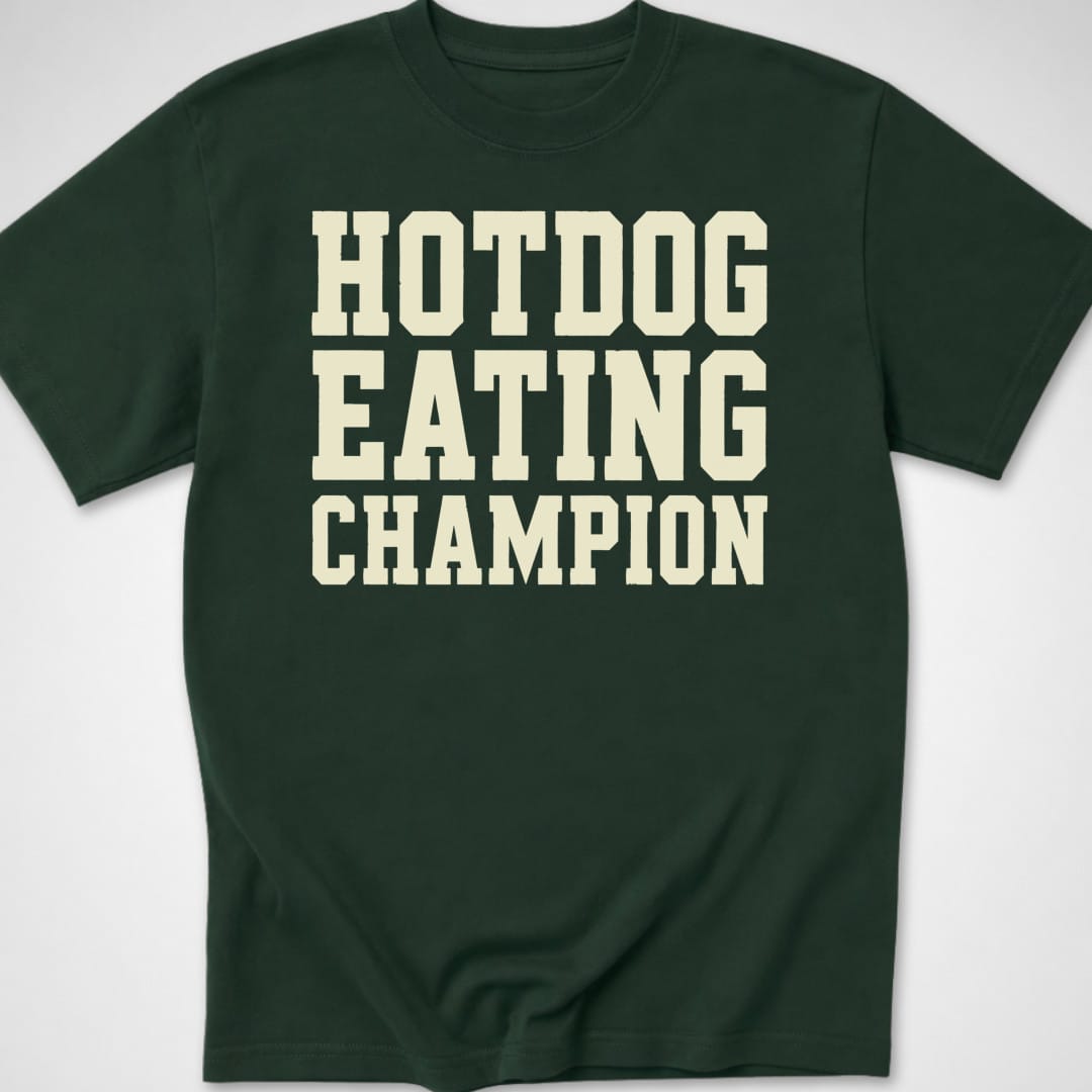 Hotdog Eating Champion — Youth Tee — Forest Green