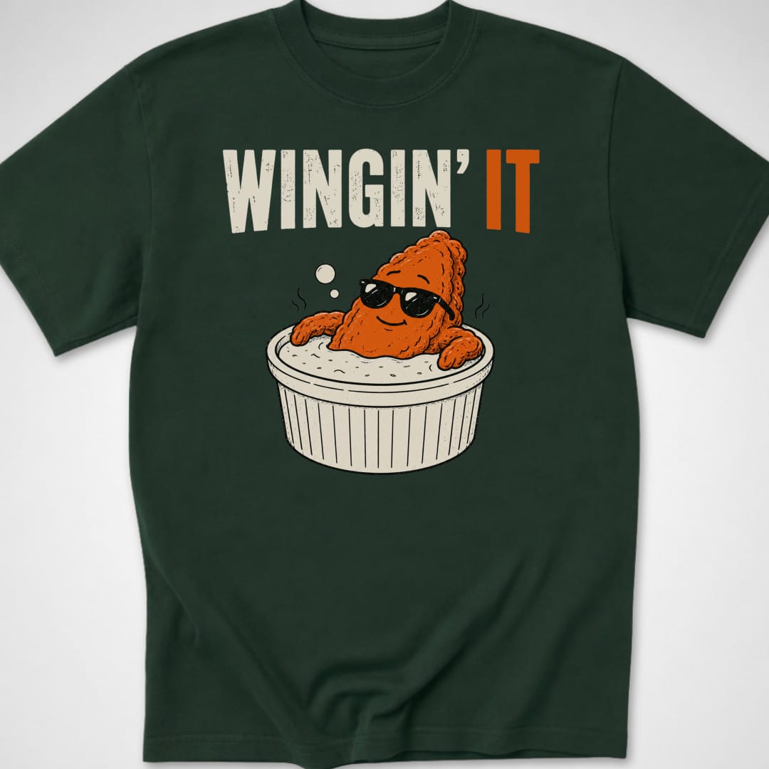 Wingin' It — Youth Tee — Forest Green