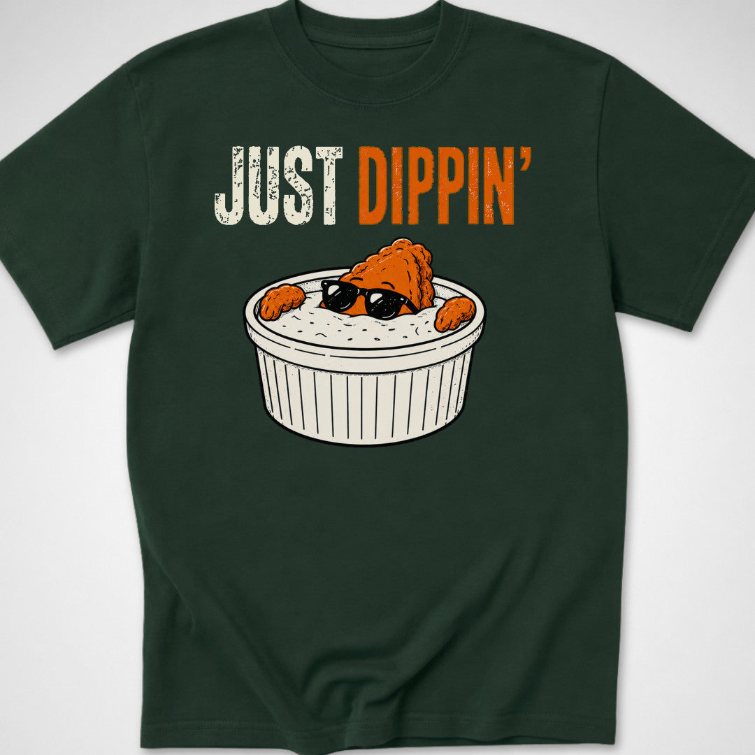 Just Dippin' — Youth Tee — Forest Green