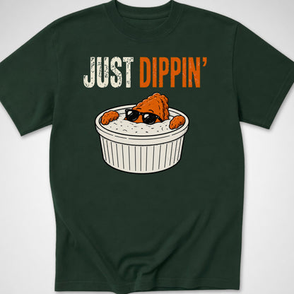 Just Dippin' — Youth Tee — Forest Green