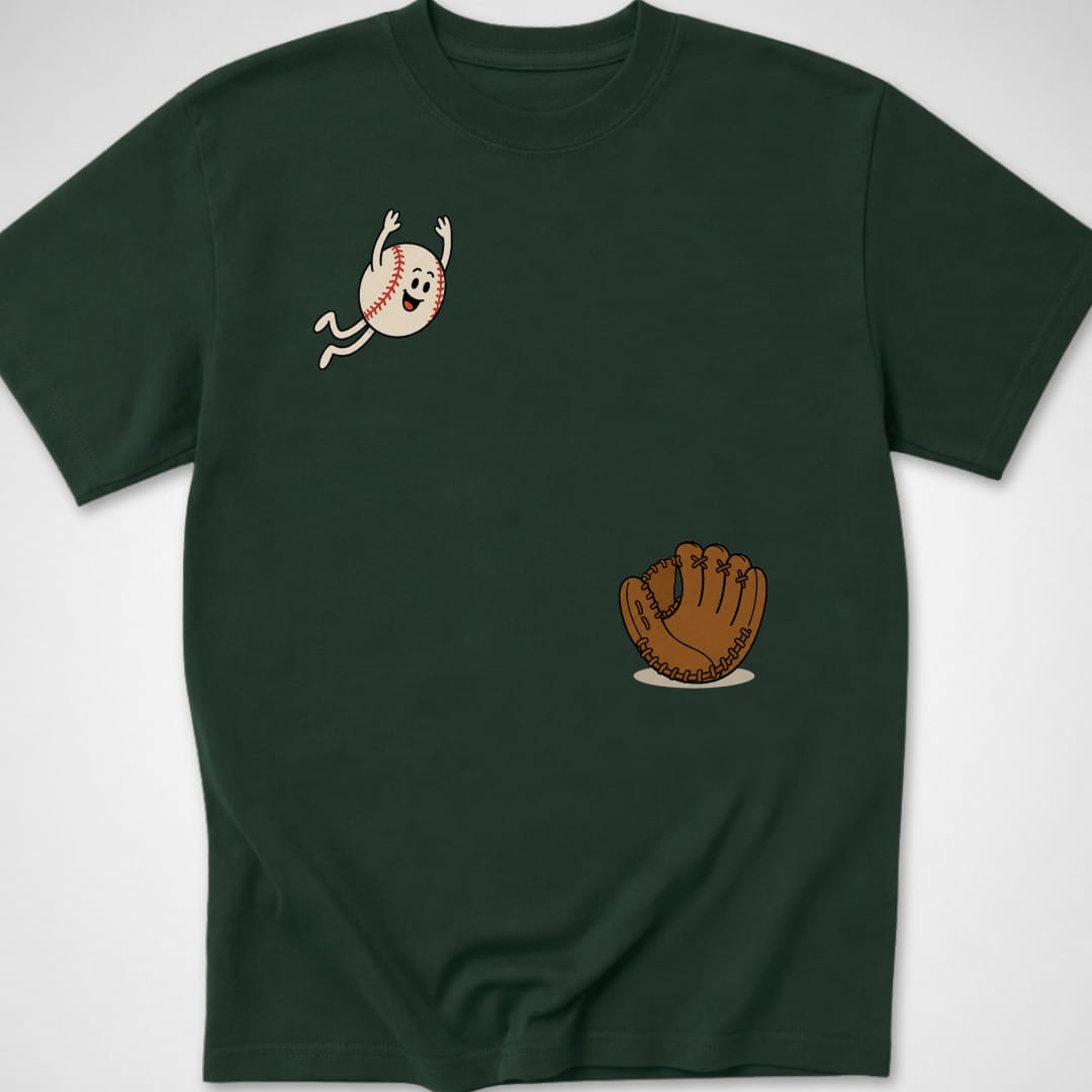 Baseball Dive — Youth Tee — Forest Green