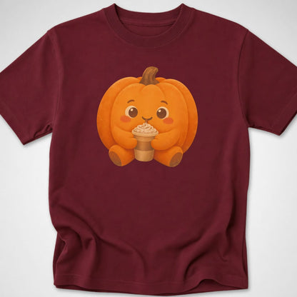Pumpkin Spice Cuddle — Youth Tee — Maroon