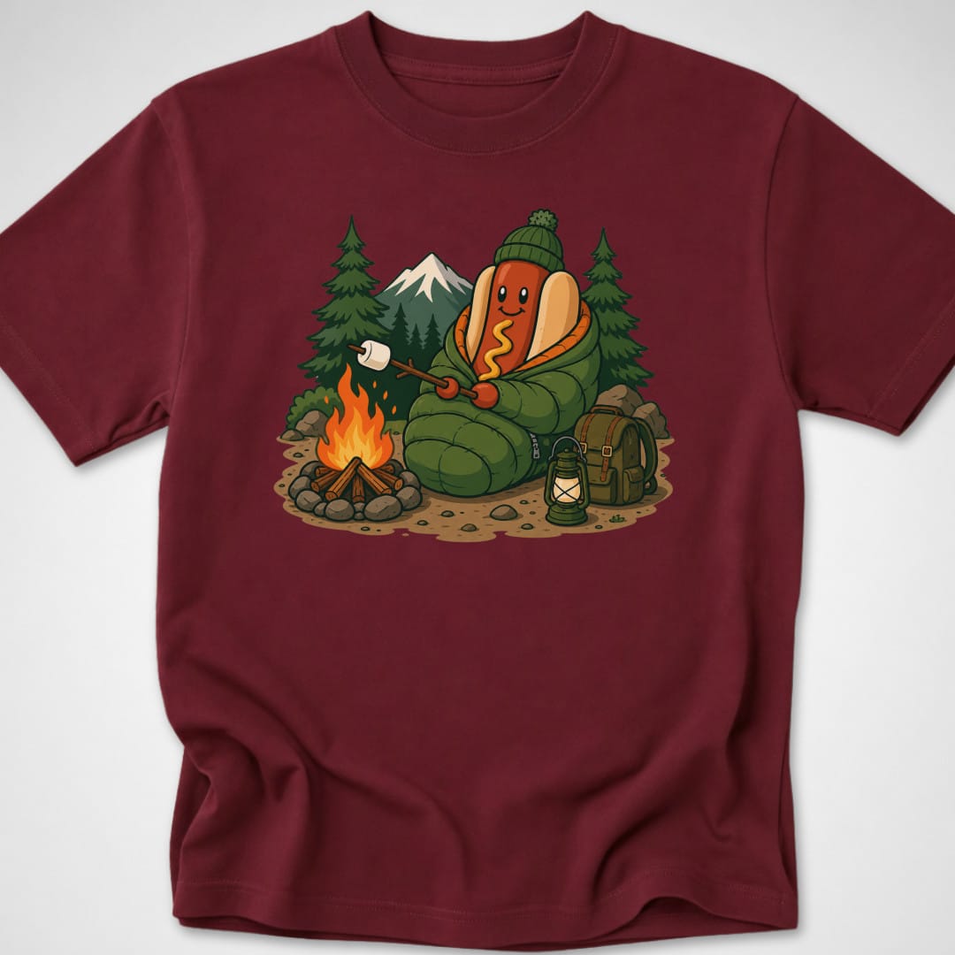Camping Dog — Youth Tee — Maroon