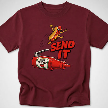 Send It — Youth Tee — Maroon