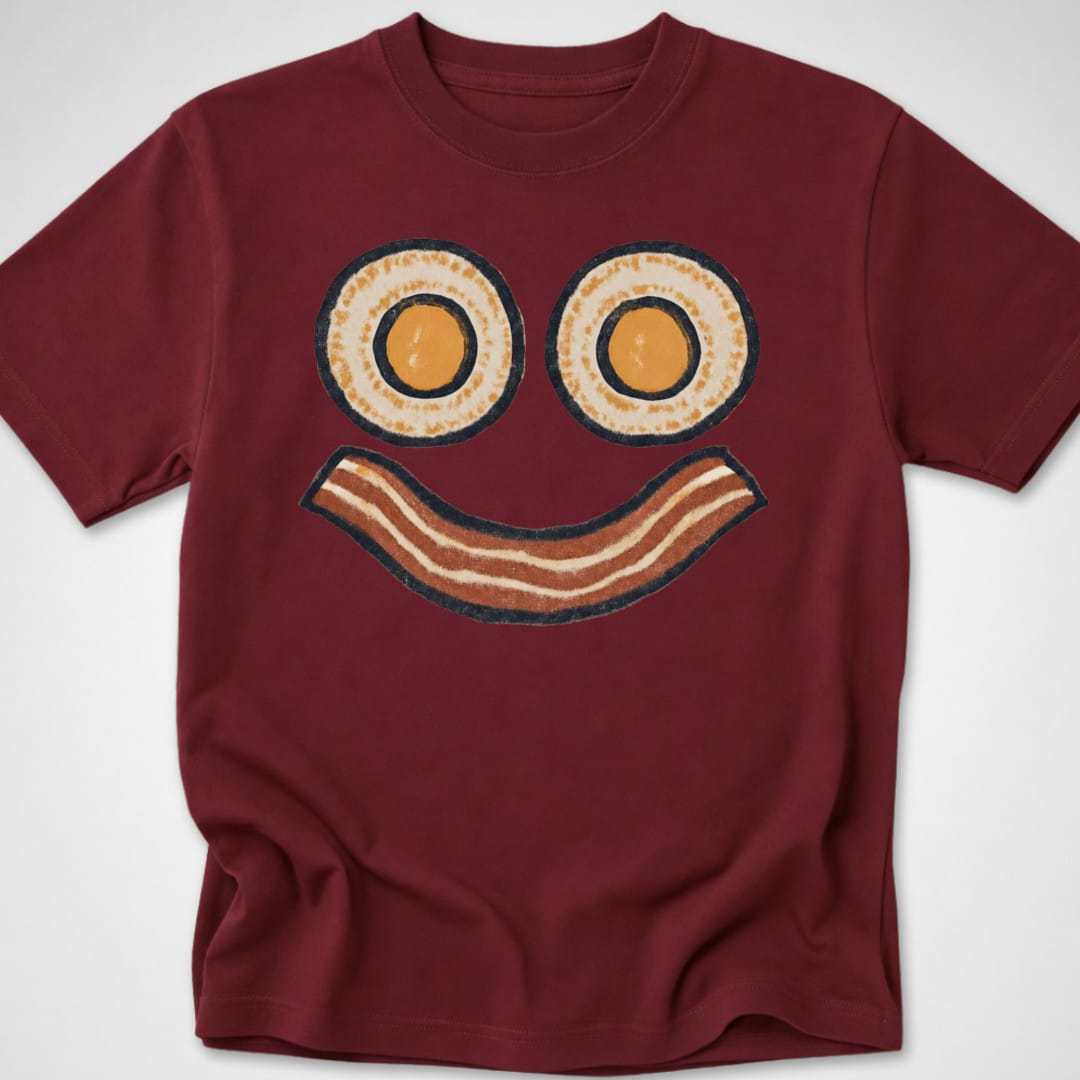 Sunnyside Smirk — Youth Tee — Maroon
