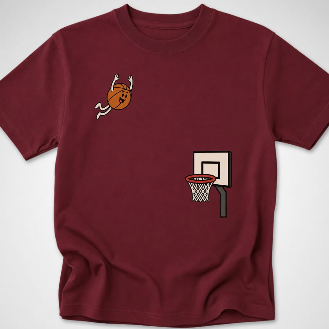 Basketball Dive — Youth Tee — Maroon