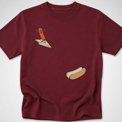Hotdog Plane — Youth Tee — Maroon