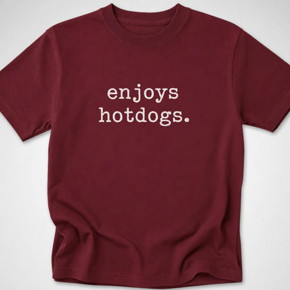 enjoys hotdogs — Youth Tee — Maroon