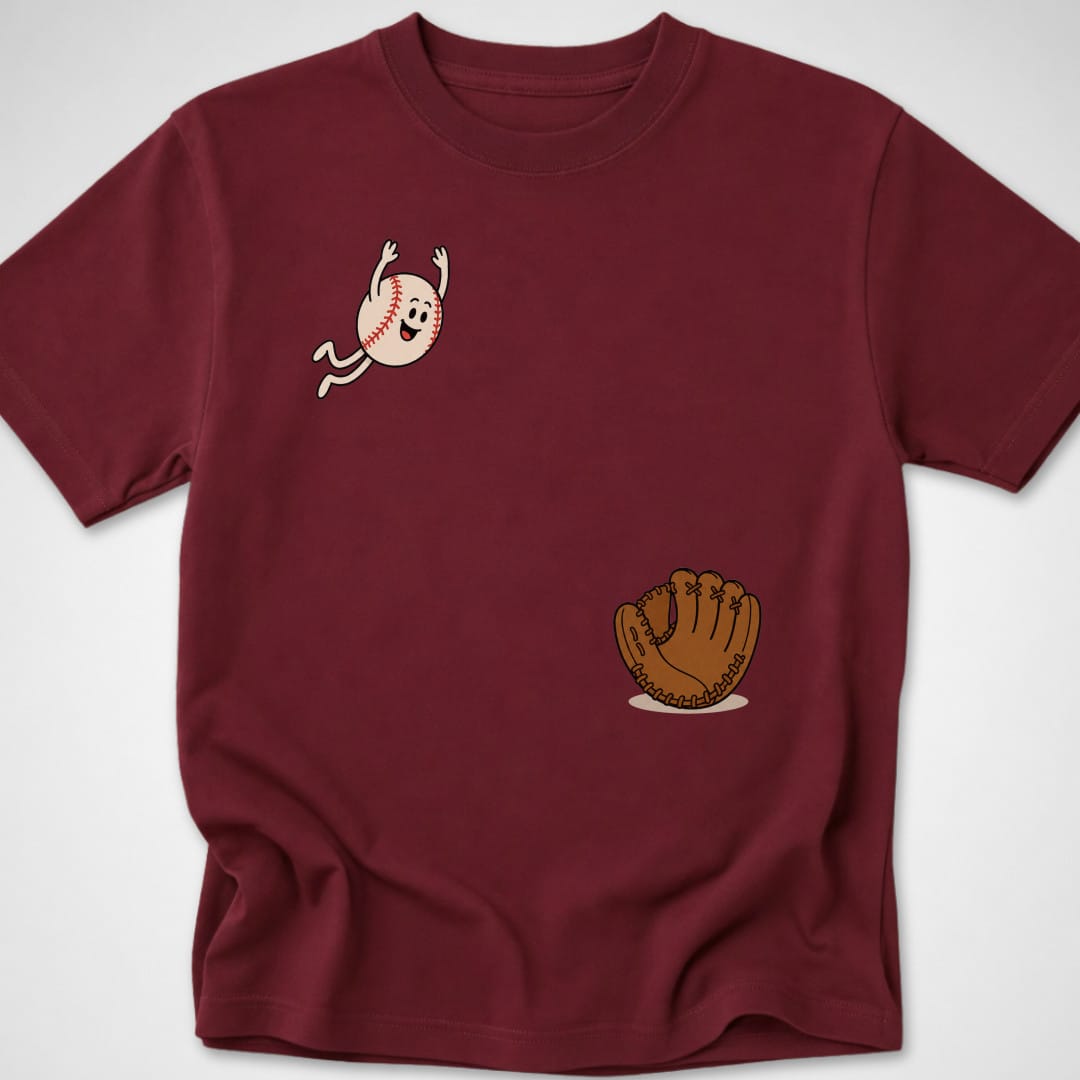 Baseball Dive — Youth Tee — Maroon