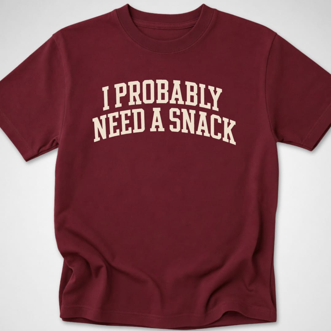 Probably Need a Snack — Youth Tee — Maroon