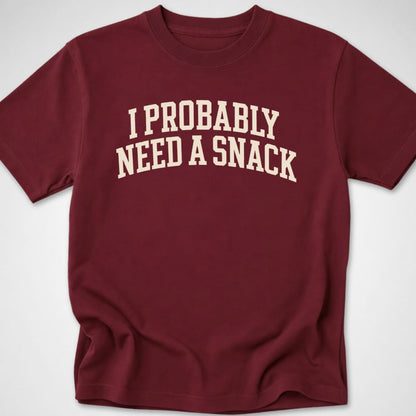 Probably Need a Snack — Youth Tee — Maroon