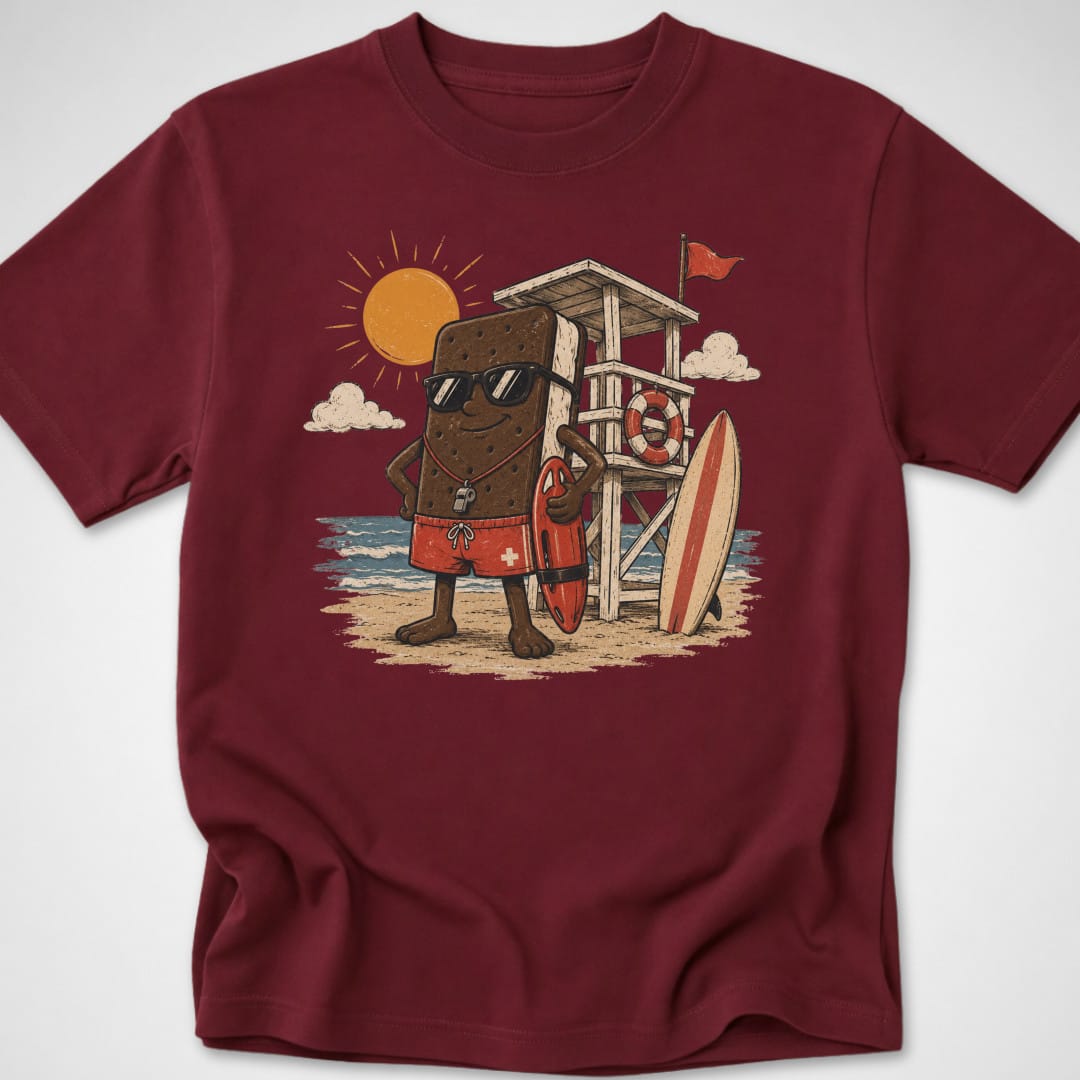 Lifeguard Sandwich — Youth Tee — Maroon