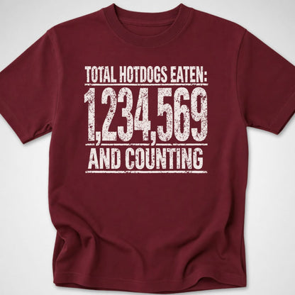 Total Hotdogs Eaten — Youth Tee — Maroon