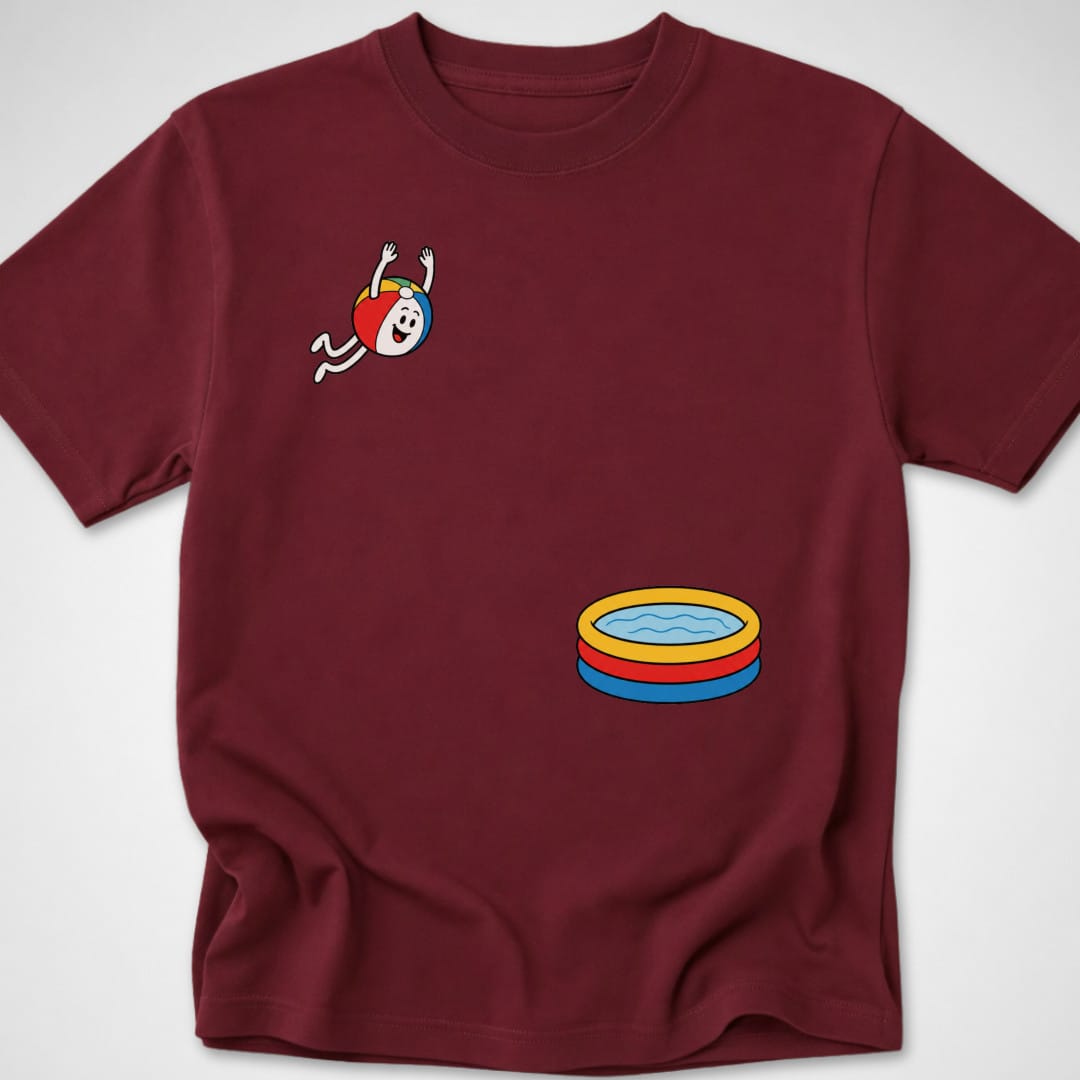 Beach Ball Dive — Youth Tee — Maroon