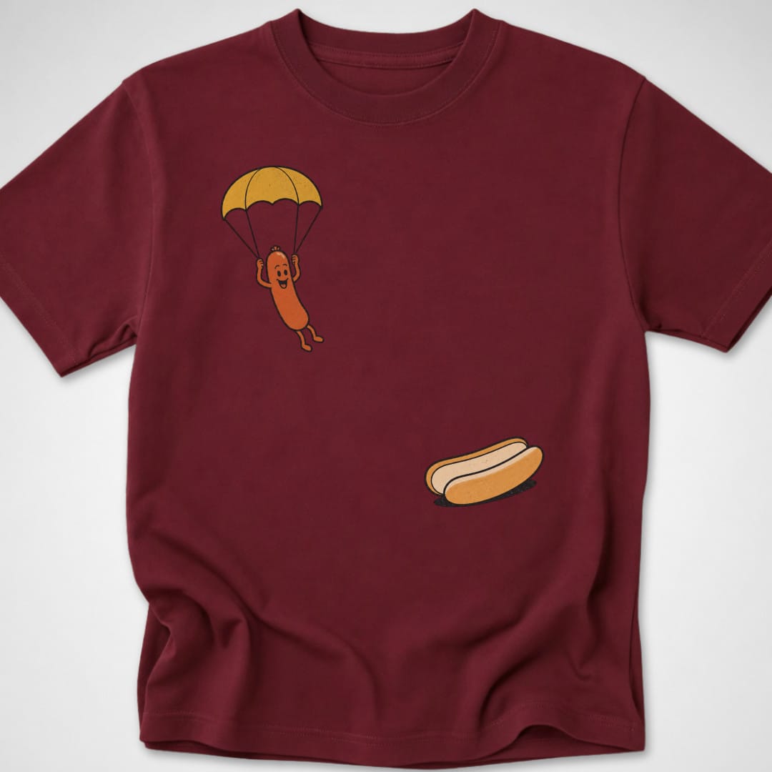 Hotdog Parachute — Youth Tee — Maroon