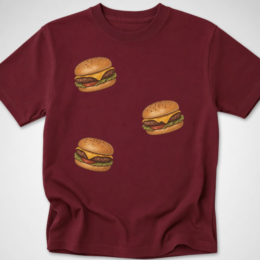 3 Burgers — Youth Tee — Maroon
