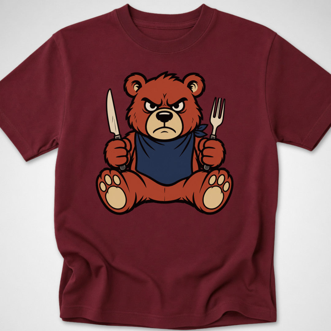 Hangry Bear — Youth Tee — Maroon