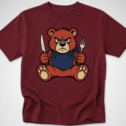 Hangry Bear — Youth Tee — Maroon