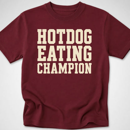 Hotdog Eating Champion — Youth Tee — Maroon