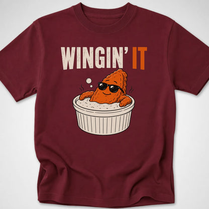 Wingin' It — Youth Tee — Maroon