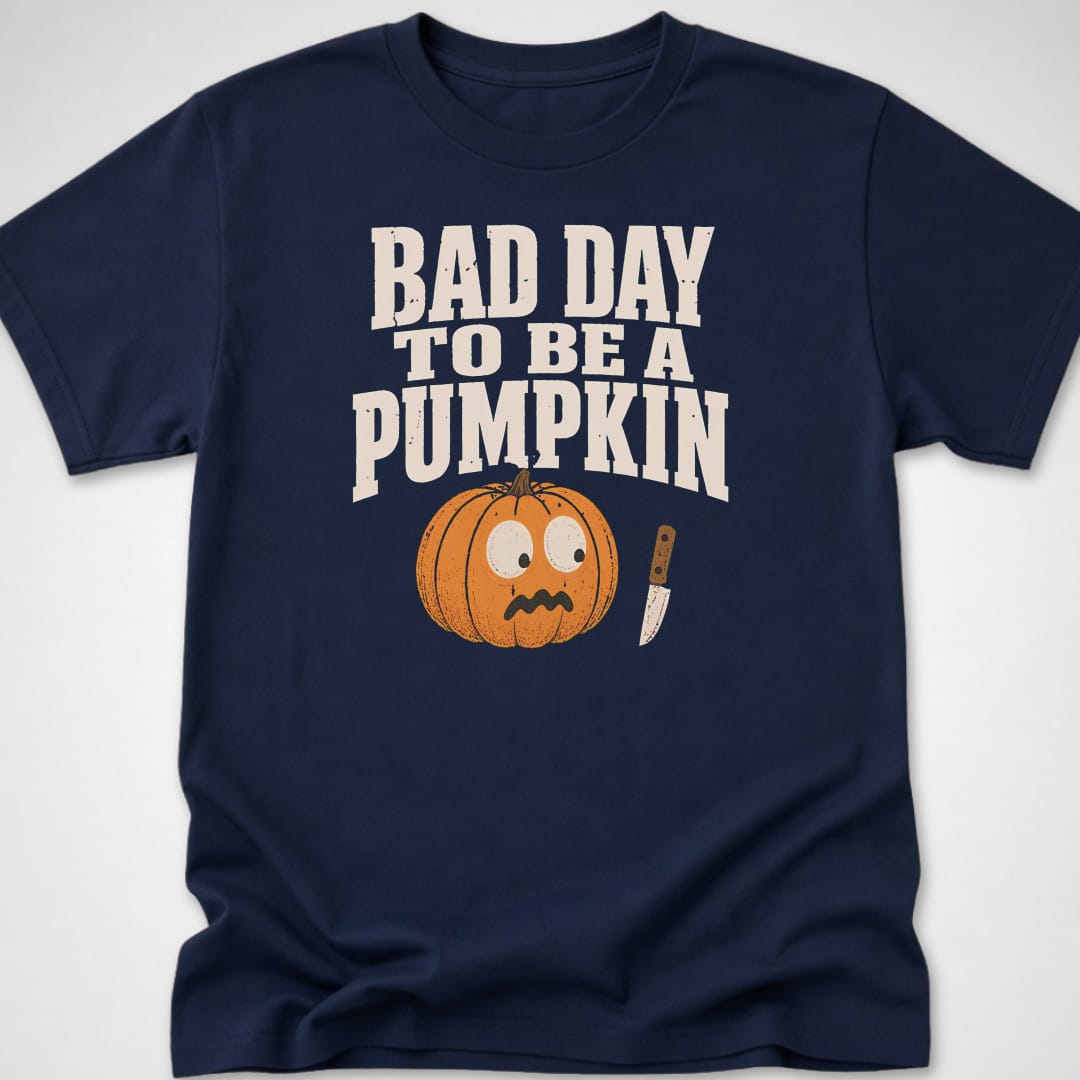 Bad Day to be a Pumpkin — Youth Tee — Navy