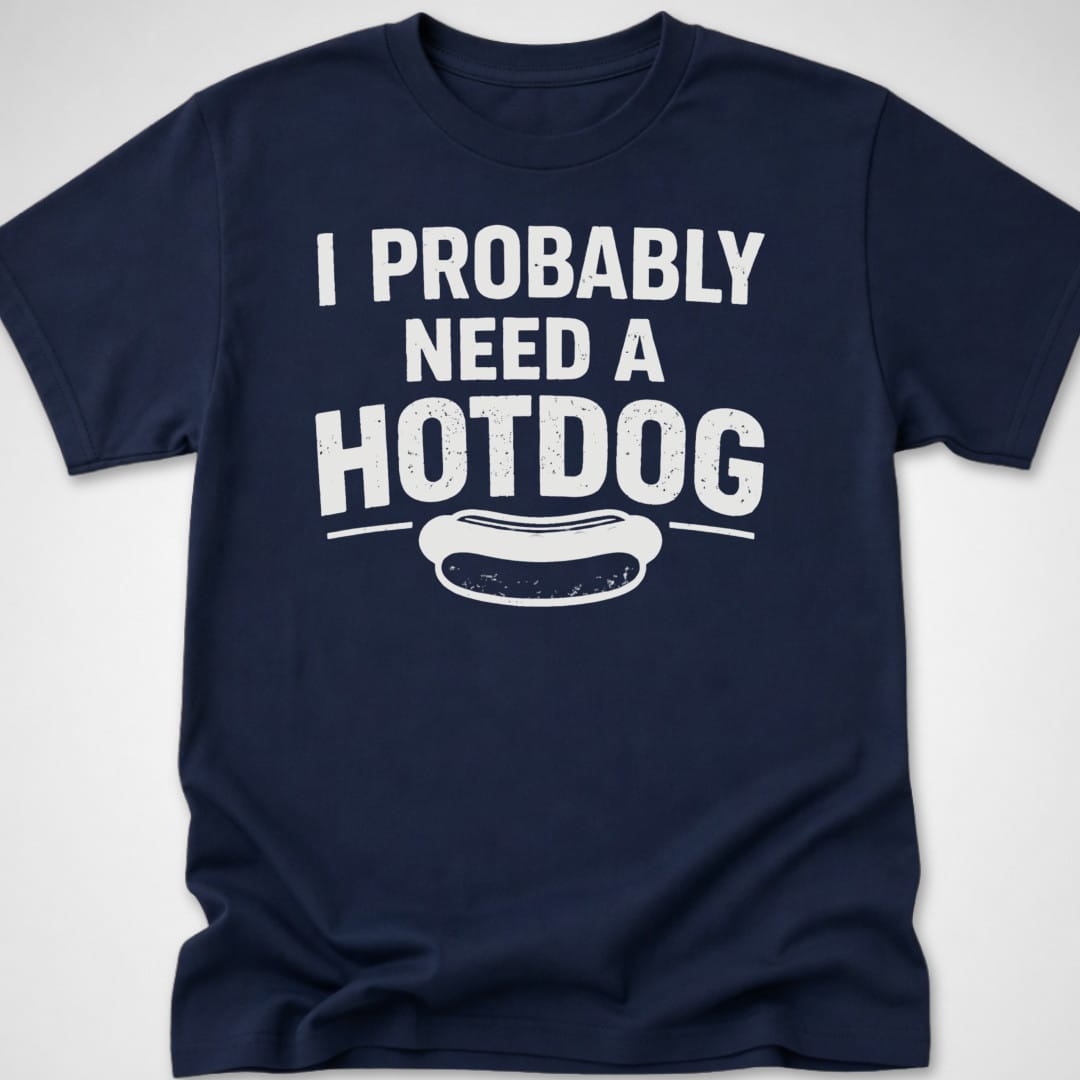 Probably Need a Hotdog — Youth Tee — Navy