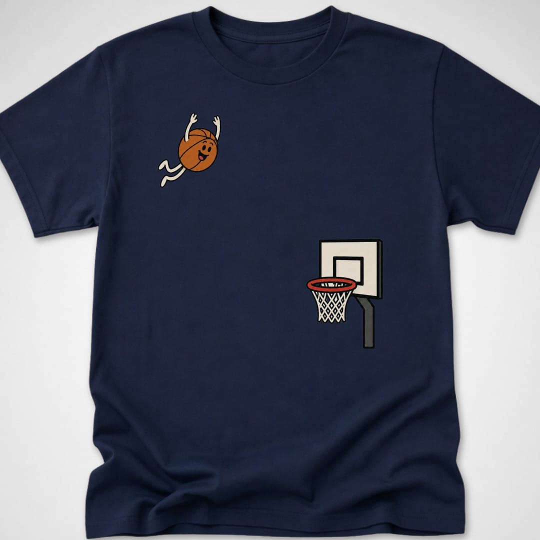 Basketball Dive — Youth Tee — Navy