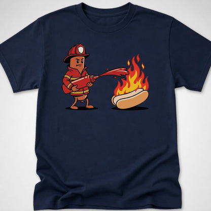 Firefighter Hotdog — Youth Tee — Navy