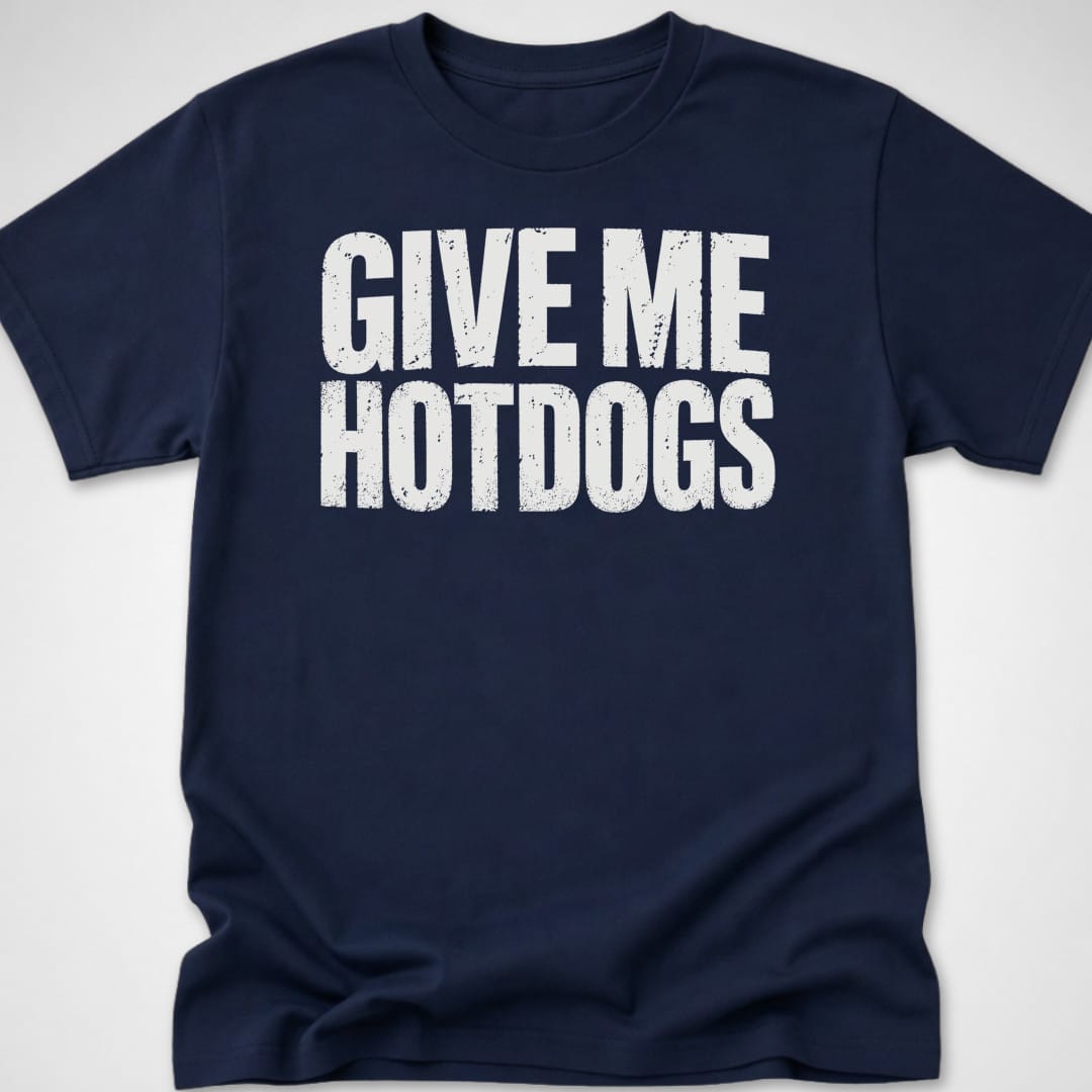 Give Me Hotdogs — Youth Tee — Navy