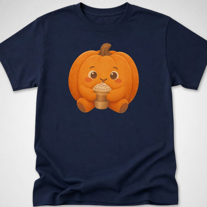 Pumpkin Spice Cuddle — Youth Tee — Navy