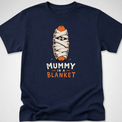 Mummy In A Blanket — Youth Tee — Navy